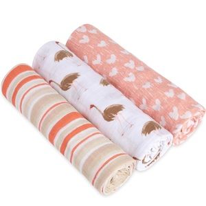 NEW! Aden + Anais Muslin Swaddles, 3 Pack, Flock Together